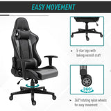 High Back Racing Gaming Chair - Ergonomic Recliner, 360° Swivel, Rocking Function, Adjustable Height, Built-in Lumbar Support with Pillow - Comfortable Gaming and Home Office Use