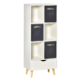 6-Cube Modern Bookcase - Freestanding Display Shelf, Storage Organizer Cabinet - Ideal for Home, Office, Living Room, Study Decor in White