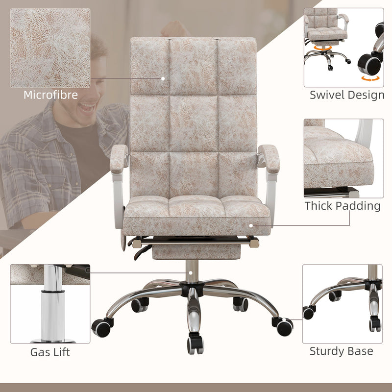 Executive Vibration Massage Office Chair - Microfibre Upholstery with 135° Reclining Back and Armrests - Comfortable Workday Relief for Professionals