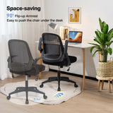 Swivel Rolling Mesh Office Chair - Adjustable Height, Ergonomic Mid-Back, Black - Ideal for Office Workers Seeking Comfort and Mobility