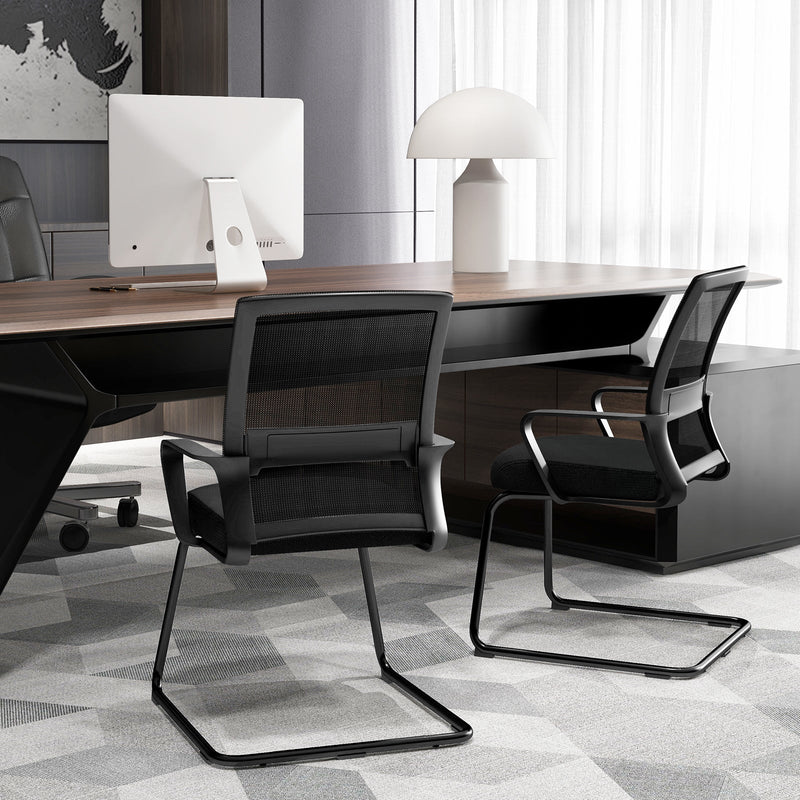 Conference Reception Chair - Lumbar Support, Sled Base Features - Ideal for Comfortable Long Meetings and Events.