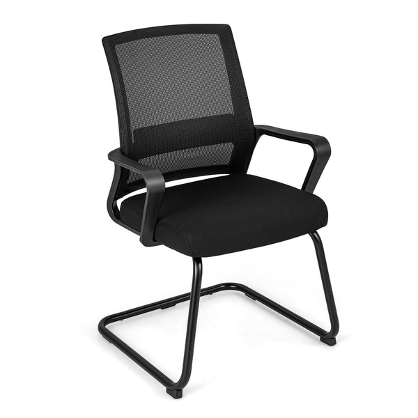 Conference Reception Chair - Lumbar Support, Sled Base Features - Ideal for Comfortable Long Meetings and Events.