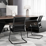 Office Guest Chair Set of 2 with Lumbar Support and Sled Base-