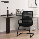 Office Guest Chair Set of 2 with Lumbar Support and Sled Base-
