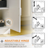Modern White Storage Cabinet - Compact Design with Drawer & Adjustable Shelf for Multiple Rooms - Ideal for Kitchen, Living Room, Bedroom & Hallway Organization