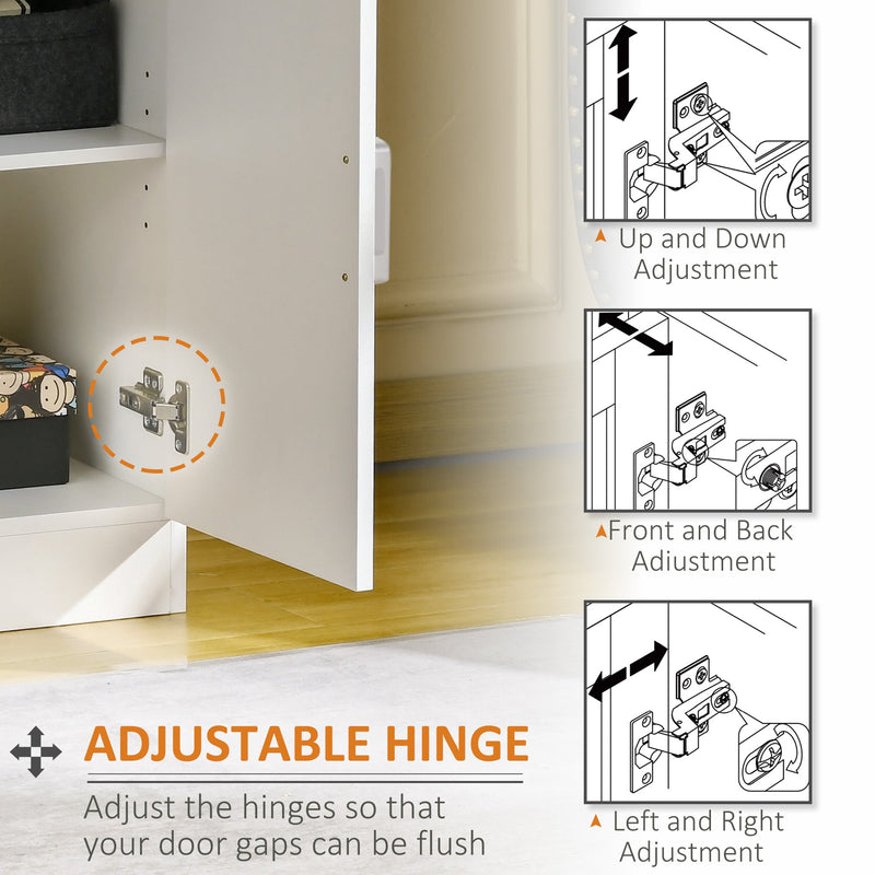 Modern White Storage Cabinet - Compact Design with Drawer & Adjustable Shelf for Multiple Rooms - Ideal for Kitchen, Living Room, Bedroom & Hallway Organization