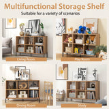 Wooden Storage Bookcase 6-Cube Model - Open Shelving Unit with 5 Black Metal Legs - Ideal for Displaying Books and Solving Storage Problems