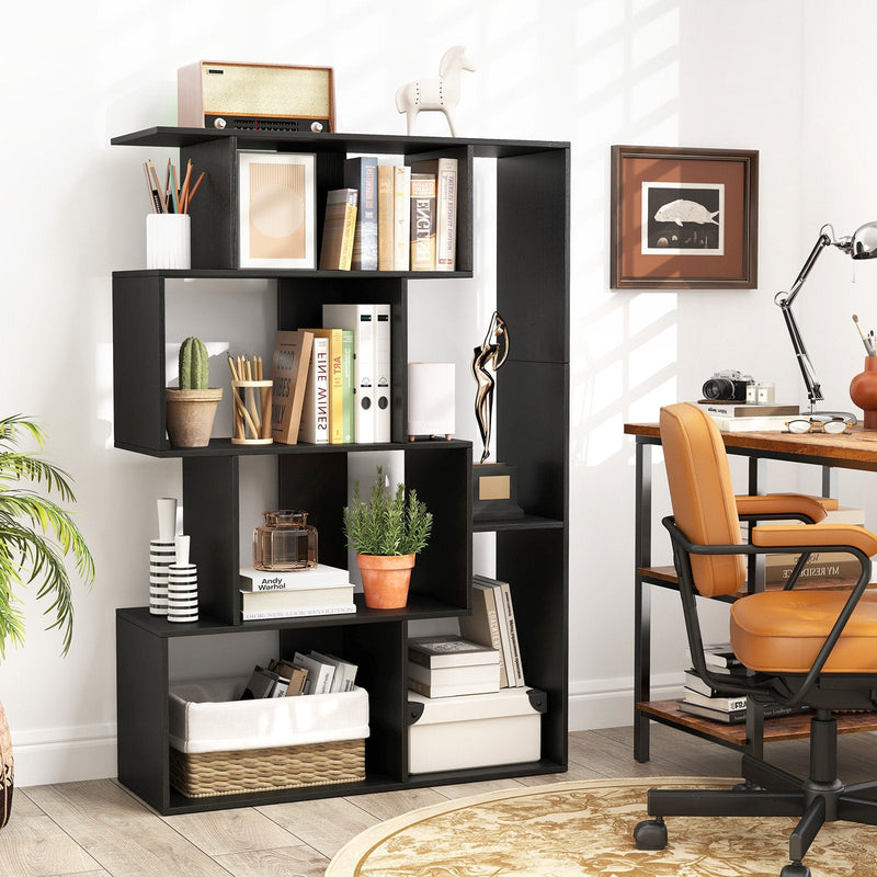 6-Cube Open-back Geometric Bookshelf with Anti-tip Kits-