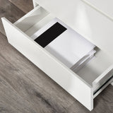 5-Drawer Chest - Freestanding Storage Cabinet for Bedroom and Living Room - Contemporary White Tower Unit for Home Organization