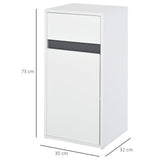 Minimalistic Bathroom Storage Solution - Freestanding Cabinet with Drawer, Cupboard & Adjustable Shelf - Sleek Organizer for Space Optimization in White