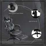 Ergonomic Racing Gaming Chair - Adjustable Height, Recliner, Wheels, Lumbar Support, Retractable Footrest - Ideal for Home Office Comfort and Long Gaming Sessions