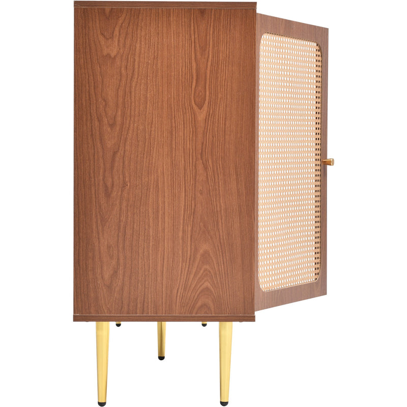 Adjustable Shelf Sideboard - Freestanding Storage Cabinet with 2 Doors and 3 Drawers in Walnut - Organizer for Living Room & Bedroom