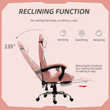 High-Back Racing Gamer Chair with Lumbar Support and Head Pillow - Swivel Wheels, Reclining Desk Seat for Gaming & Office Comfort - Ideal for Home Office Setup and Gamers