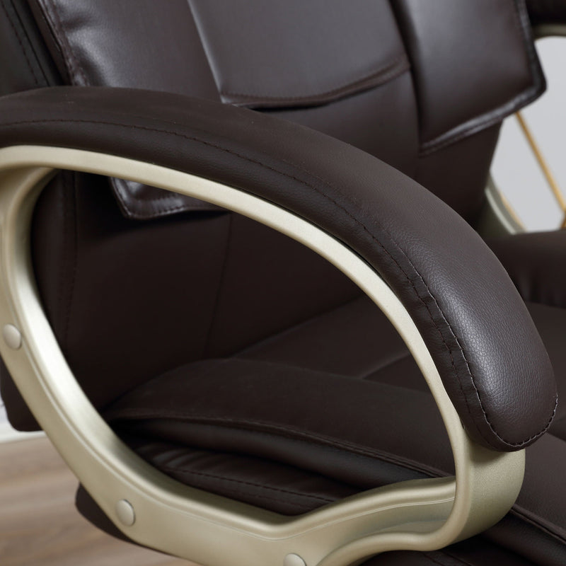 High-Back Home Office Chair - Comfortable Faux Leather Computer Desk Seat with Adjustable Height and Rocking Feature - Ideal for Extended Work Sessions