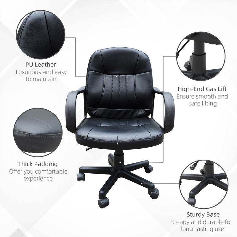 Swivel Executive Chair in PU Leather - Ergonomic Office and Gaming Chair with High Back Design - Ideal for Desk Work and Long Gaming Sessions