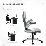 Racing Gaming Chair - High-Back PU Leather Swivel Office Seat with Adjustable Height, Tilt, and Flip-Up Arms - Ideal for Gamers and Home Office Comfort