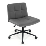 PU Leather Upholstered Cross-legged Office Chair with Wheels-