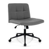 PU Leather Upholstered Cross-legged Office Chair with Wheels-
