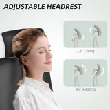 HOMCOM Executive Office Chair, Ergonomic Mesh High Back Desk Chair with Flip-up Armrest, Adjustable Lumbar Support, Rotatable Headrest, Swivel Computer Chair for Home Study, Black