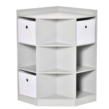 Corner Toy Storage Organizer for Kids - Bookcase Rack with Drawers and Anti-tipping Hardware for Safety - Ideal for Children's Playroom and Bedroom Storage Solutions