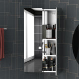 Corner Bathroom Cabinet with Mirrored Door - Wall-Mounted Stainless Steel Organizer with 3 Shelves and 2 Doors - Space-Saving Storage for Home Essentials