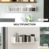 HOMCOM Wall Mount 84 CD / 56 DVD/Blu-ray/ Media Storage Rack 4 Cubes, Wooden Shelf Organiser Unit Bookcase Display, Set of 2, White