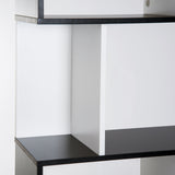 5-Tier S-Shaped Bookcase - Modern Storage & Display Shelving Unit, Divider in Black - Ideal for Organizing Books, Decor in Living Room or Office