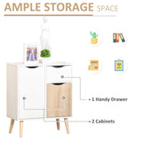 Bedroom & Living Room Sideboard - Natural Finish Storage Cupboard with Drawer and Doors - Elegant Organization for Entryway Spaces