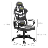 Ergonomic Racing-Style Gaming Chair - Adjustable Lumbar Support, Headrest, 360° Swivel, Durable PVC Leather - Comfortable Home Office Seating for Gamers and Professionals