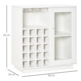 Modern Sideboard Wine Cabinet - Glass Door Display, Built-In Glass Holder & 20-Bottle Storage Rack - Elegant Organization for Home Bar, Living Room, Dining Area