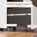 Steel Mobile 3-Drawer File Cabinet with Lock and Pencil Tray - Adjustable Hanging Bar for A4 and Letter Size, Versatile Office Storage Solution - Secure Document Organizer for Professionals and Home Offices