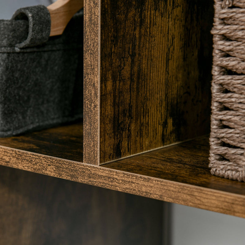 3-Tier Storage Shelf Bookcase - Rustic Brown Display Rack for Organizing - Perfect for Home Office, Living Room, or Playroom