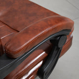 Ergonomic High Back Gaming Chair - Recliner with Footrest, 7-Point Massage, Adjustable Height, PU Leather in Brown - Perfect for Gamers and Office Workers