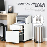 Steel Lockable Vertical File Cabinet with Pencil Tray - Mobile Storage Solution for A4, Letter, and Legal Files - Ideal for Home Office Organization
