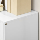 Slim White Storage Cabinet - Golden Hairpin Legs & Adjustable Shelves Sideboard - Ideal for Living Room, Dining Room & Hallway Organization