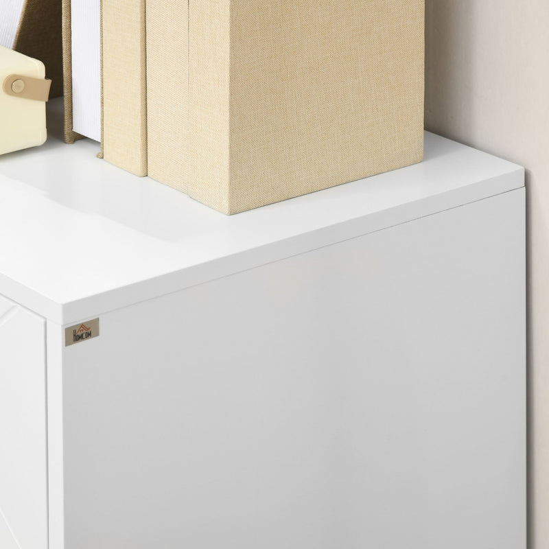 Slim White Storage Cabinet - Golden Hairpin Legs & Adjustable Shelves Sideboard - Ideal for Living Room, Dining Room & Hallway Organization