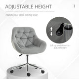 Velvet Ergonomic Home Office Chair - Comfy Computer Desk Chair with Adjustable Height & Supportive Arm/Back - Ideal for Extended Work Sessions