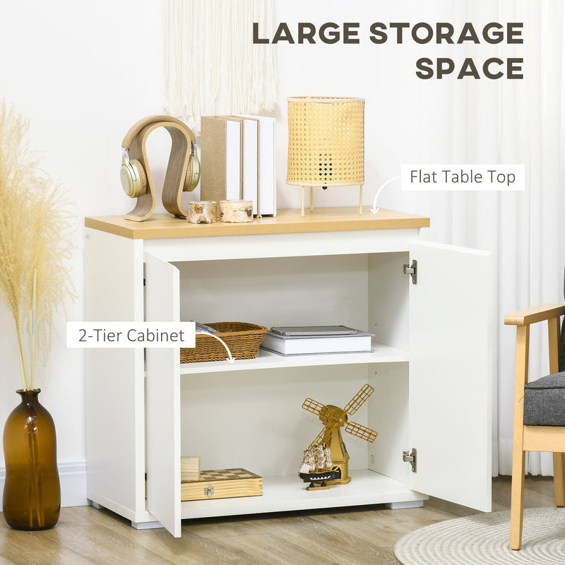 Kitchen Storage Sideboard - Double-Door Cabinet with Adjustable Shelf - Ideal for Living Room and Entryway Organization