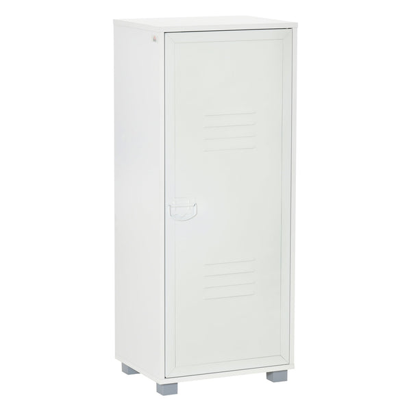 2-Tier File Cabinet with Metal Louvered Door - White Storage Organizer for Living Area, Study, or Playroom - Space-Saving Solution for Home Organization