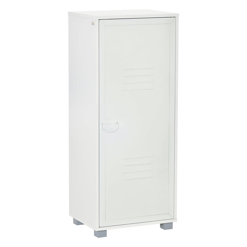 2-Tier File Cabinet with Metal Louvered Door - White Storage Organizer for Living Area, Study, or Playroom - Space-Saving Solution for Home Organization