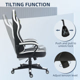 Racing Gaming Chair - Ergonomic Desk Chair with Lumbar Support, Headrest & Swivel Wheels - Comfortable PVC Leather for Home Office Gamers