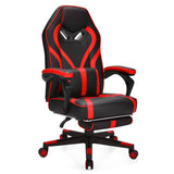 Ergonomic Swivel Gaming Chair with Retractable Footrest and Lumbar Support-