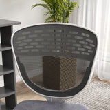 Mesh Office Chair - Armless, Height Adjustable with Swivel Wheels, Grey - Ideal for Home and Office Comfort