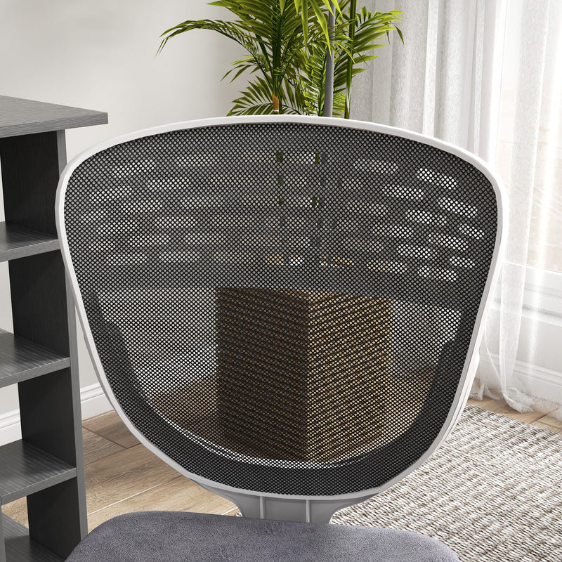 Mesh Office Chair - Armless, Height Adjustable with Swivel Wheels, Grey - Ideal for Home and Office Comfort