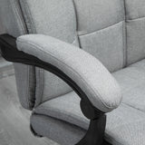 Ergonomic Office Chair with Footrest - Armrests, Lumbar Support & Adjustable Headrest in Light Grey - Comfort Seating for Long Work Hours