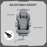 HOMCOM Ergonomic High Back Gaming Chair for Adults, Printed Velvet Computer Recliner Chair with Footrest, Lumbar Support, Adjustable Height and 360° Swivel Seat for Office or Gaming, Grey