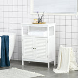 Freestanding Wooden Bathroom Cabinet - Spacious Storage Organizer with Double Shutter Doors, Cupboard Design - Elegant Home Furniture for Bathroom Essentials and Linens
