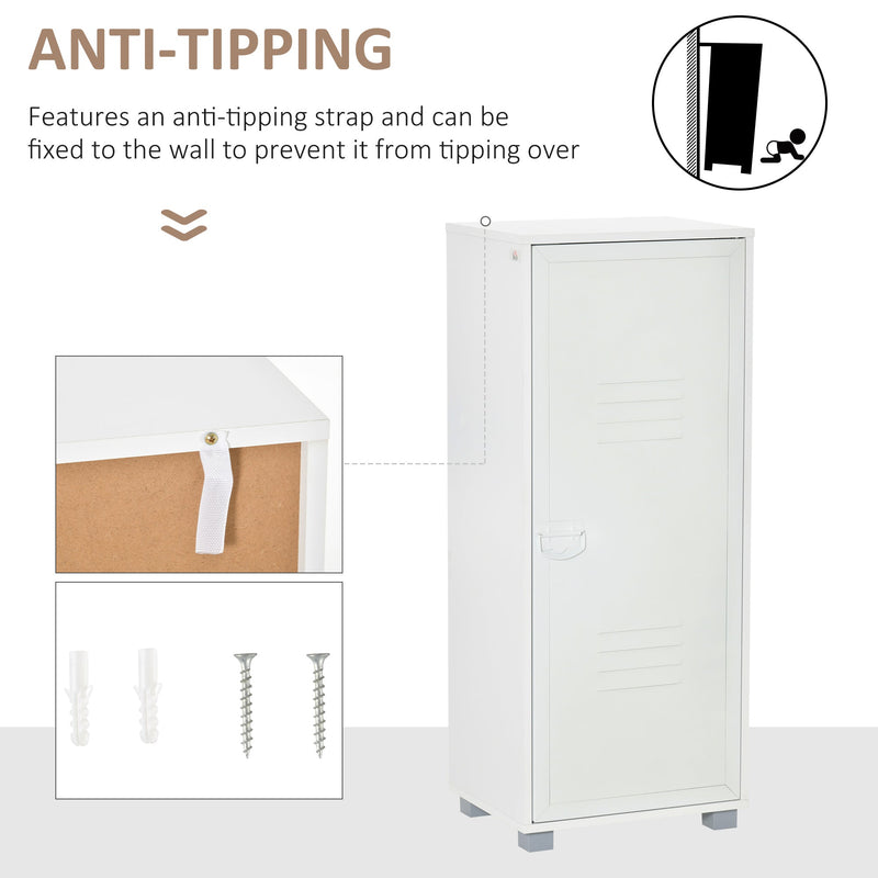 2-Tier File Cabinet with Metal Louvered Door - White Storage Organizer for Living Area, Study, or Playroom - Space-Saving Solution for Home Organization