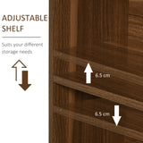 2-Tier Wooden Bookshelf in Walnut - Storage Unit with Shelves and Cupboard - Space-Saving Bookcase for Home and Office Organization