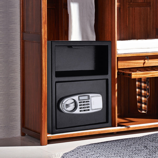 Electronic Safe Box - Security Safe with 2 Manual Override Keys, Home Office Solution - Ideal for Protecting Valuables and Confidential Documents
